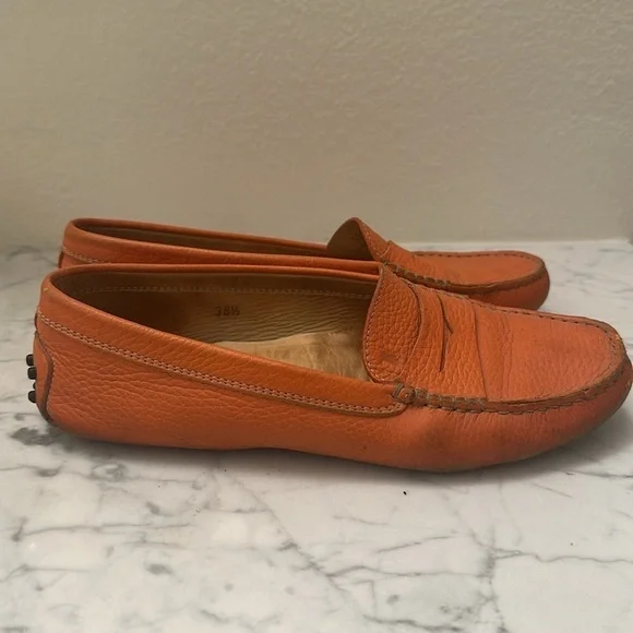 Tods Gommino orange driving shoes. Women’s 38 1/2 - Picture 8 of 10